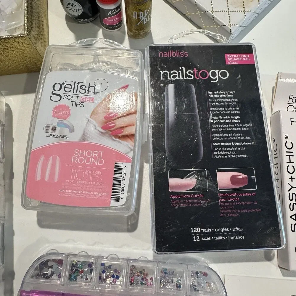 Lot Of Nail Tips Nail Forms Glitter Stick On Nails See All Photos